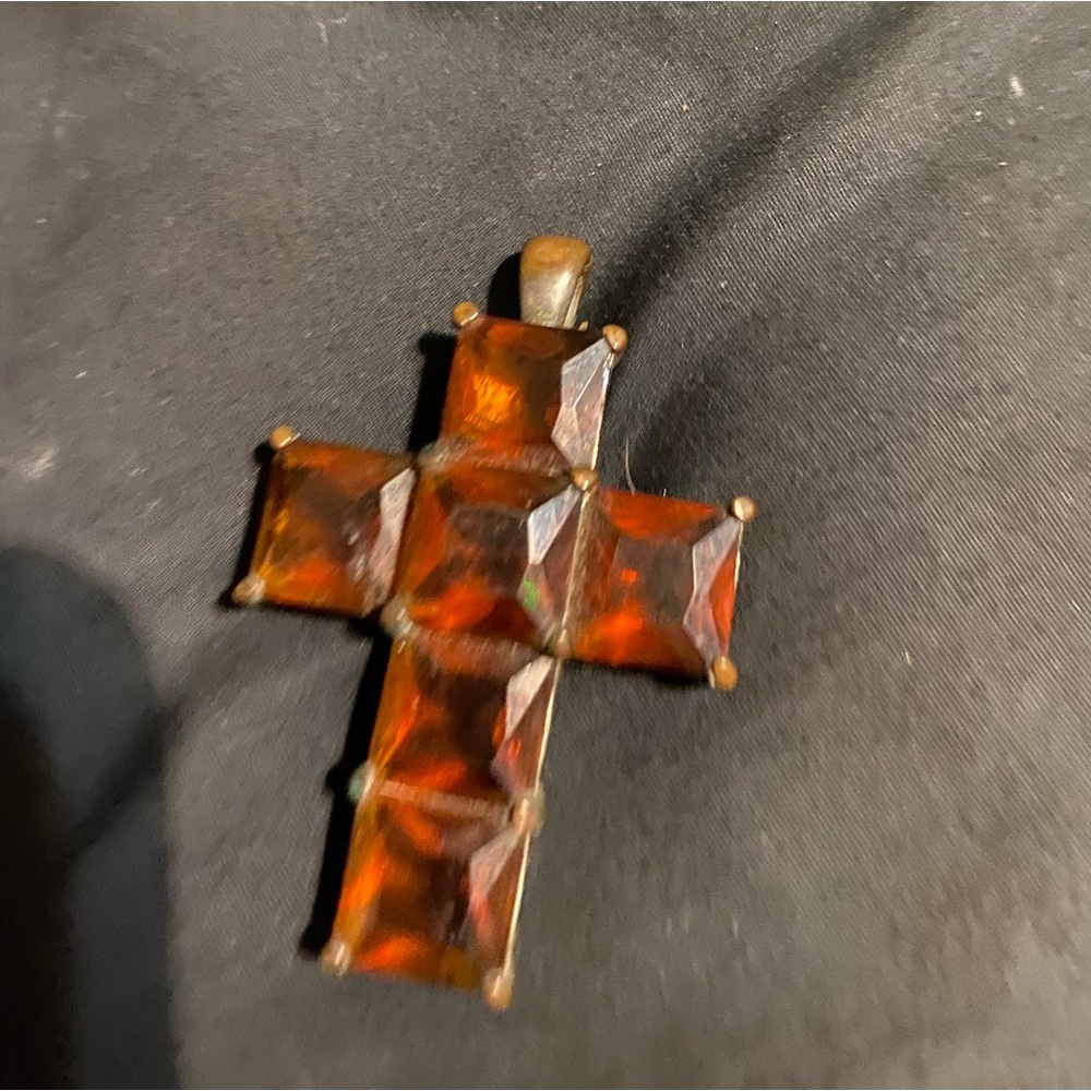 Cross with brown stones